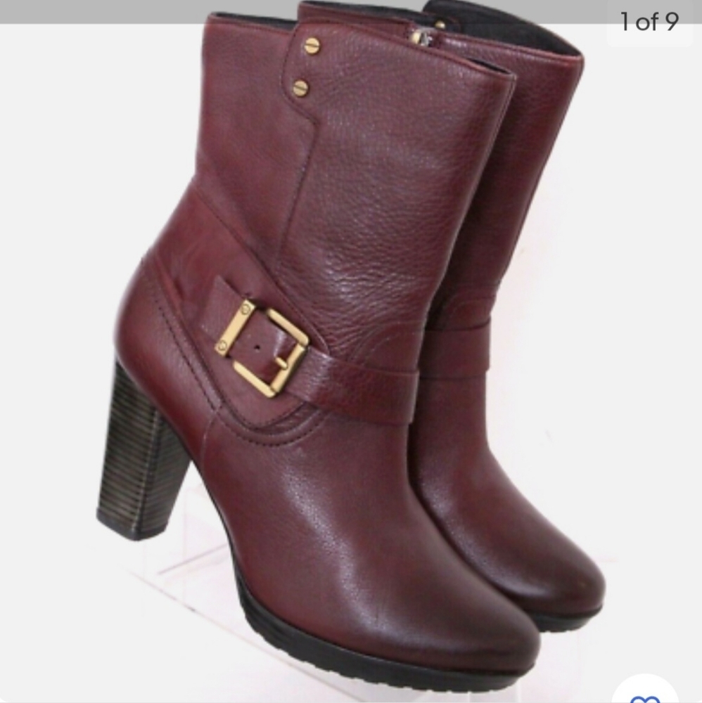 Clarks Indigo burgundy ankle leather boots